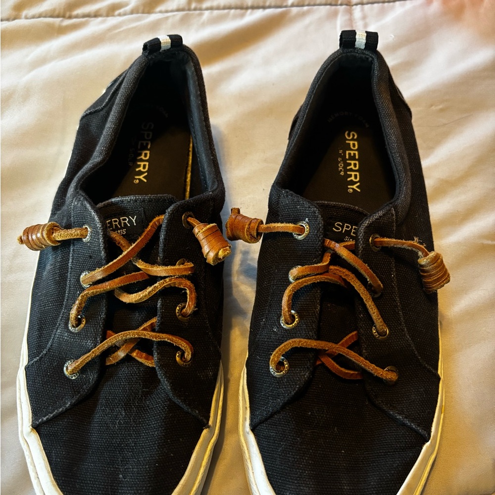 Sperry women’s  Black Canvas Boat Shoes